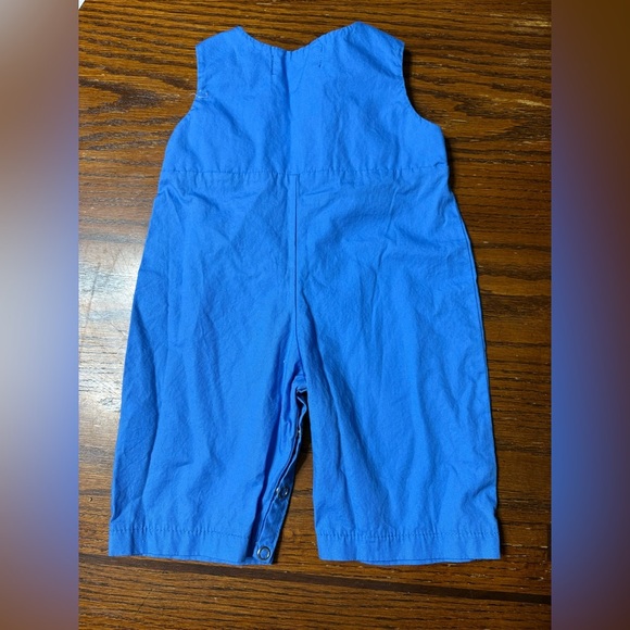 Marie Nicole Blue Baby Overalls with Embroidered Bunnies - Picture 3 of 3